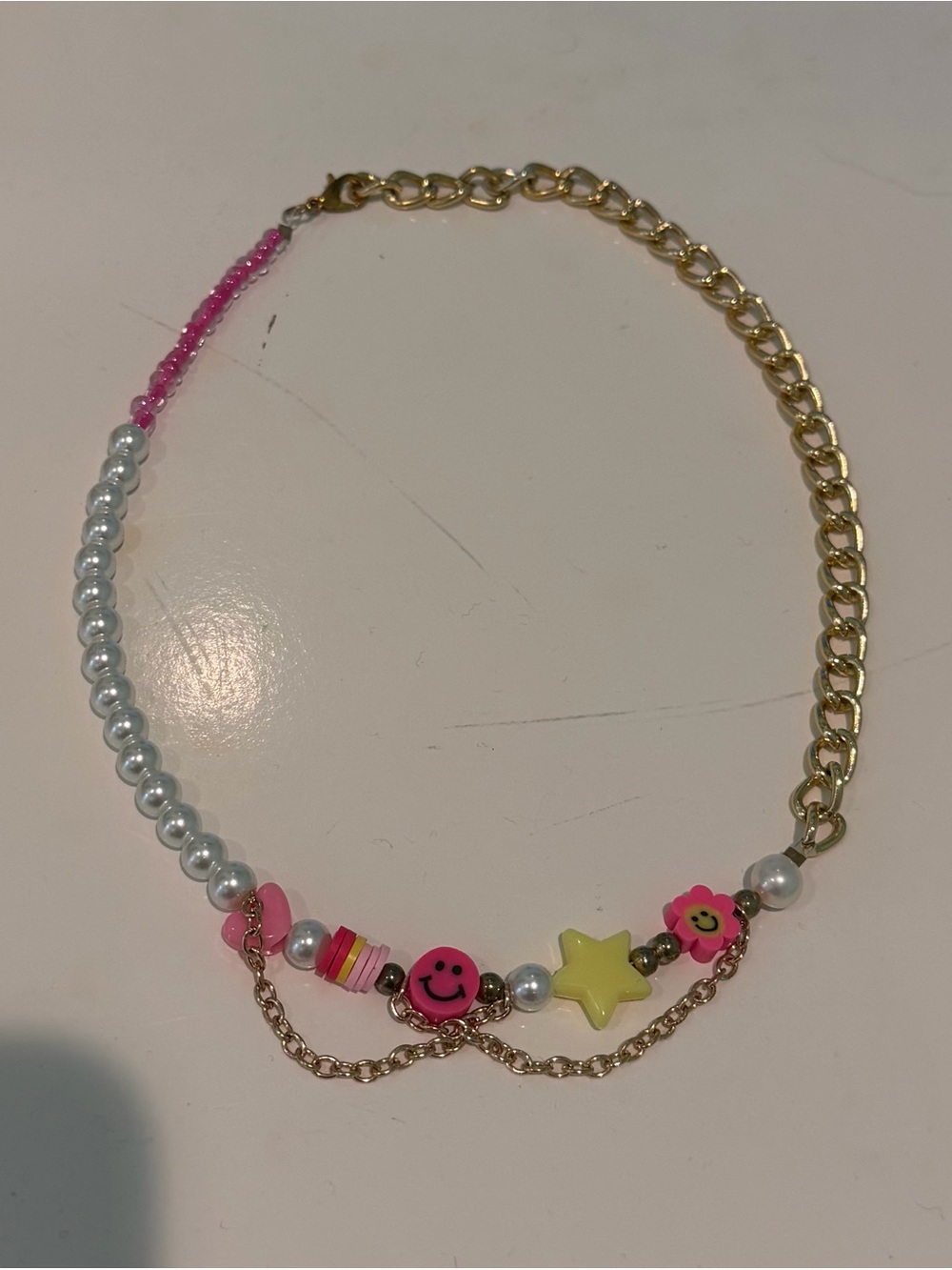 Preppy Handmade Beaded Charm Necklace